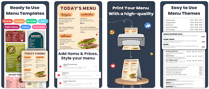 Menu Maker App for Android