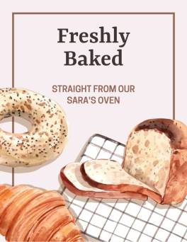 Freshly Baked Bakery Menu Template