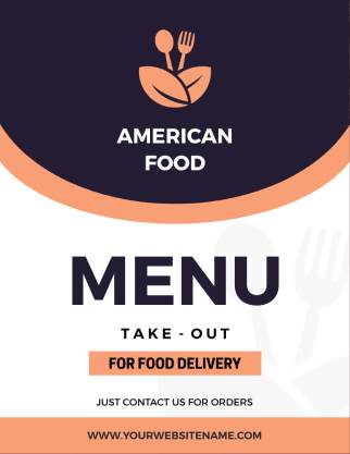 American Food Takeout Menu Template