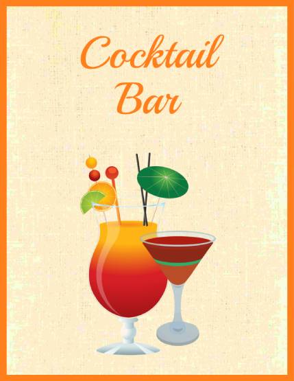 Cocktail Wine Menu Template