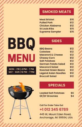 BBQ Menu Template