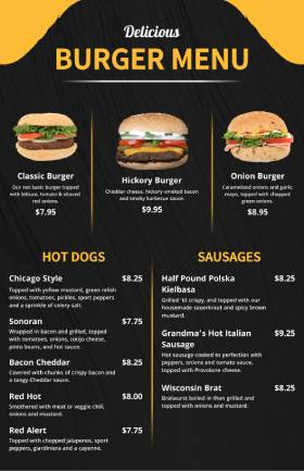 Delicious Burger Menu Template
