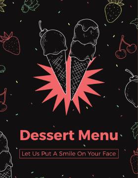 Cute Dessert Menu Template