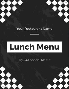 Black Lunch Menu Template