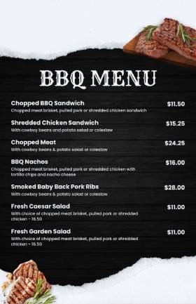 Cool BBQ Menu Template