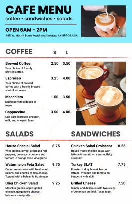 White Cafe Menu Template