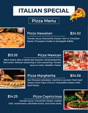 Italian Pizza Menu Template