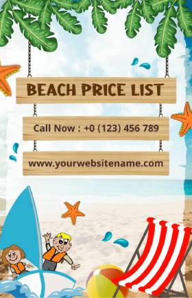 Beach Price List Template