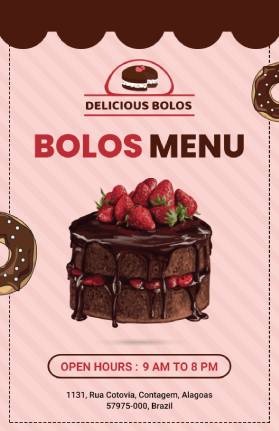 Bolos Dessert Menu Template