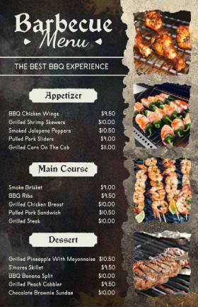 Black BBQ Menu Template