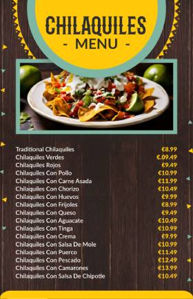Chilaquiles Mexican Menu Template