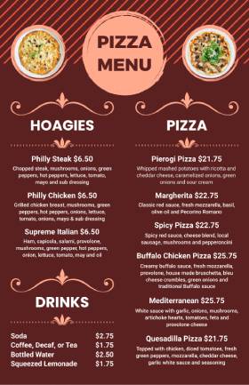 Pizza Italian Menu Template