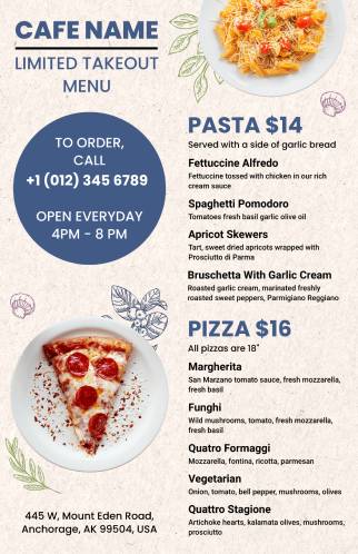Takeout Menu Template