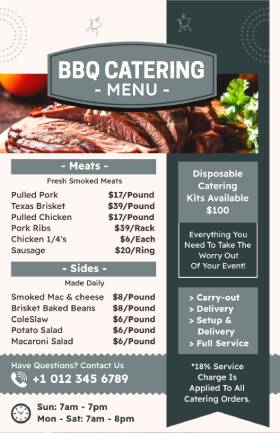 Catering BBQ Menu Template
