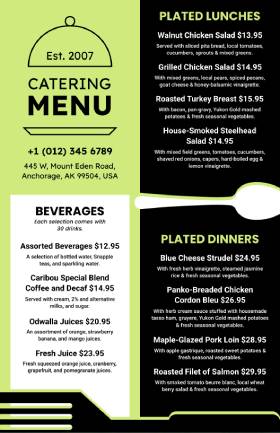 Catering Service Menu Template