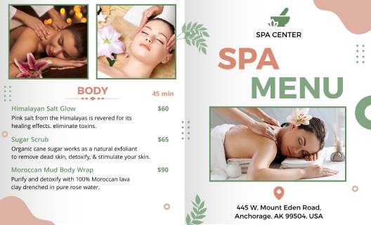 Body Spa Menu Template