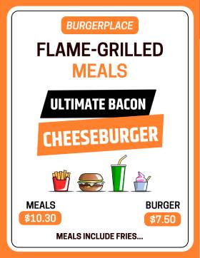 Grilled Burger Menu Template