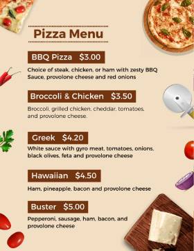 Chic Pizza Menu Template