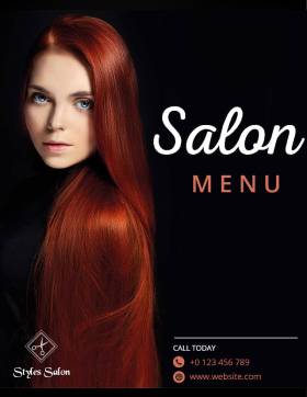 Black Salon Menu Template