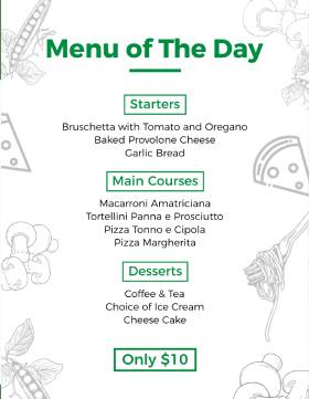 Green Italian Menu Template