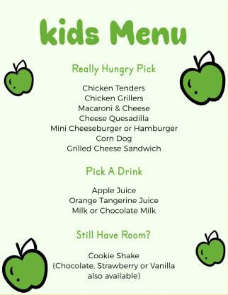 Green Kids Menu Template