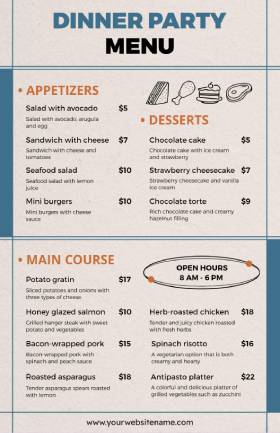 Simple Dinner Menu