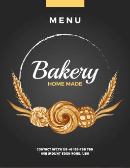 Black Bakery Menu Template