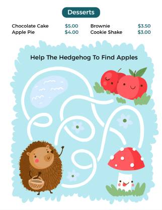 Desserts Kids Menu Template