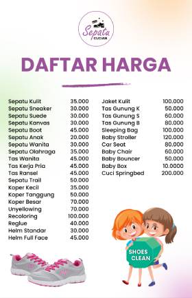 Daftar Price List Template