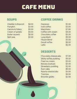 Special Cafe Menu Template