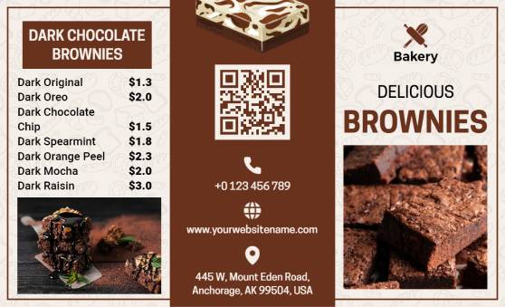 Delicious Brownies Dessert Menu Template