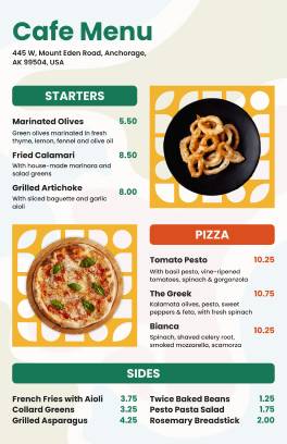 Cool Cafe Menu Template