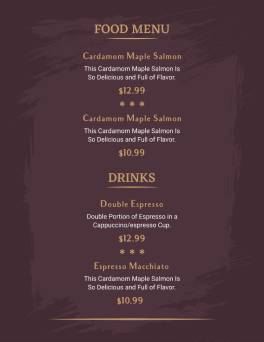 Vintage Cafe Menu Template