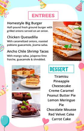 Desserts Cute Menu Template