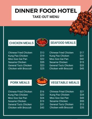 Dinner Takeout Menu Template