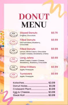 Donut Fancy Menu Template