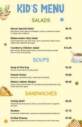 Food Cute Menu Template