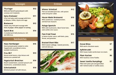 Restaurant Trifold Menu Template