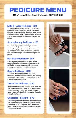 Golden Spa Menu Template