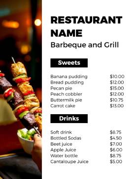 Grill & BBQ Menu Template
