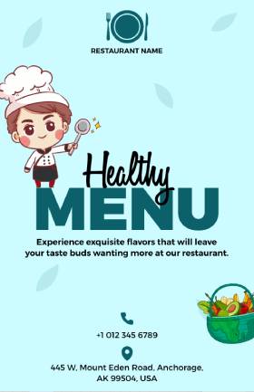 Healthy Cute Menu Template