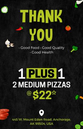 Medium Pizza Menu Template