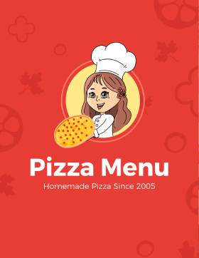 Orange Pizza Menu Template