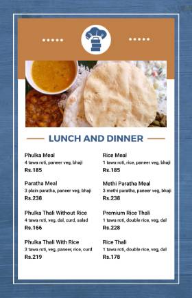Tiffin Service Menu Template