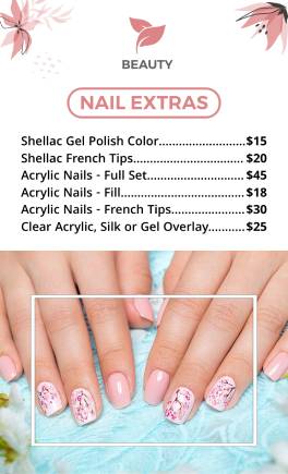 Nail Spa Menu Template