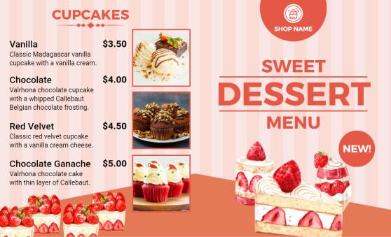 Sweet Dessert Menu Template