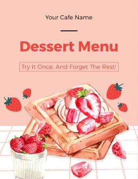 Cafe Dessert Menu Template