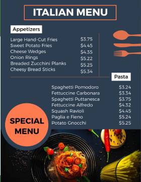 Italian Menu Template