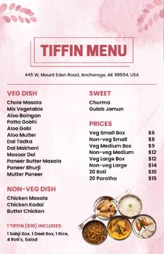 Tiffin Fancy Menu Template