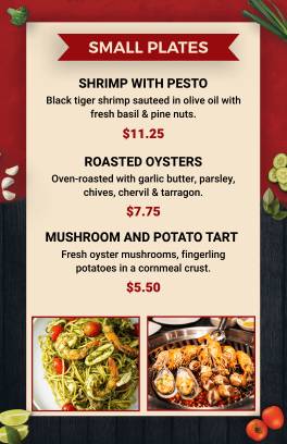 Small Cafe Menu Template